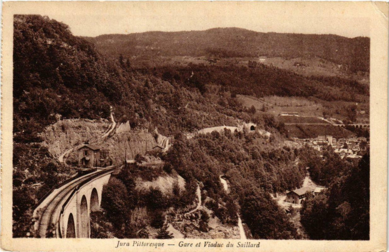 Carte postale ancienne Gare et Viaduc du Saillard.