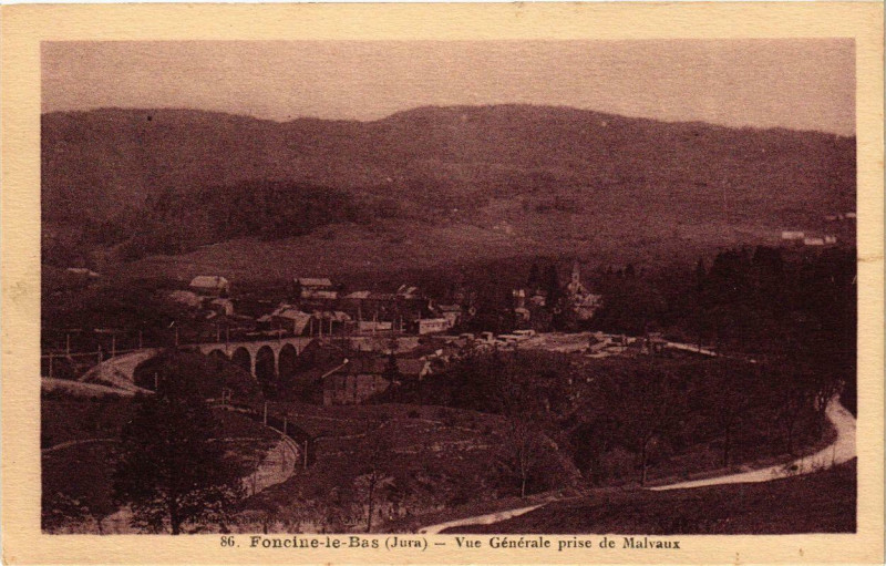 Carte postale ancienne Foncine-le-Bas vue générale prise de Malvaux. à Foncine-le-Bas
