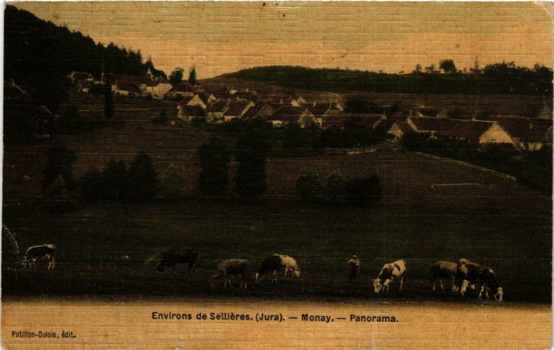 Carte postale ancienne Env. de Sellieres Monay Panorama. à Sellières