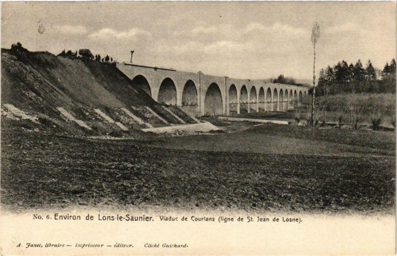 Carte postale ancienne Env. De Lons-le-Saunier Viaduc de Courlans à Lons-le-Saunier