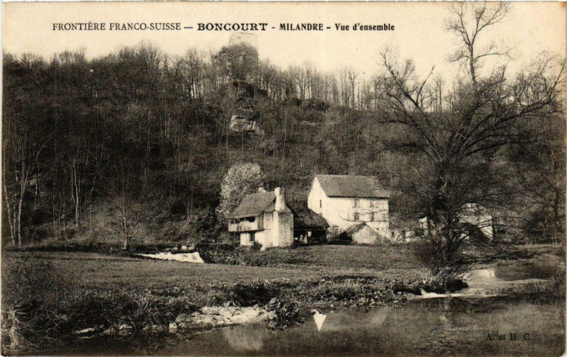 Carte postale ancienne Boncourt Milandre vue d'ensemble. à Our
