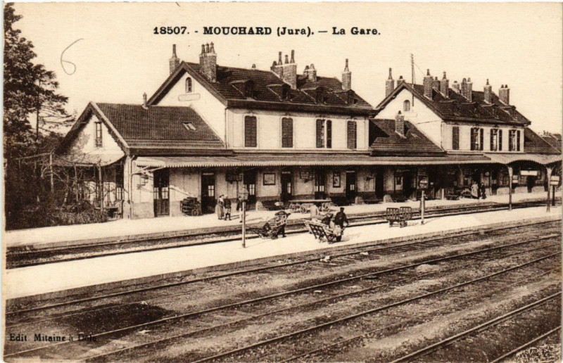 Carte postale ancienne Mouchard La Gare à Mouchard