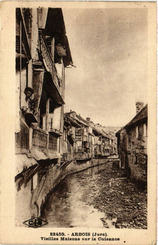 Carte postale ancienne Arbois Vieilles Maisons sur la Cuisance à Arbois
