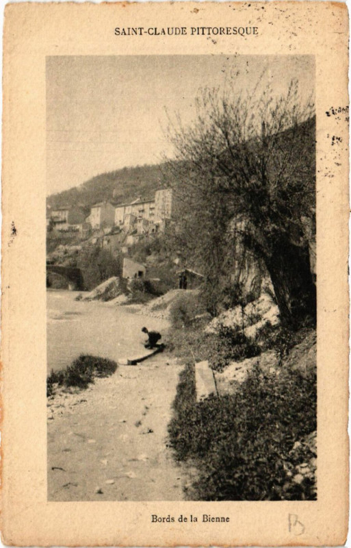 Carte postale ancienne Saint-Claude Bord de la Bienne à Saint-Claude