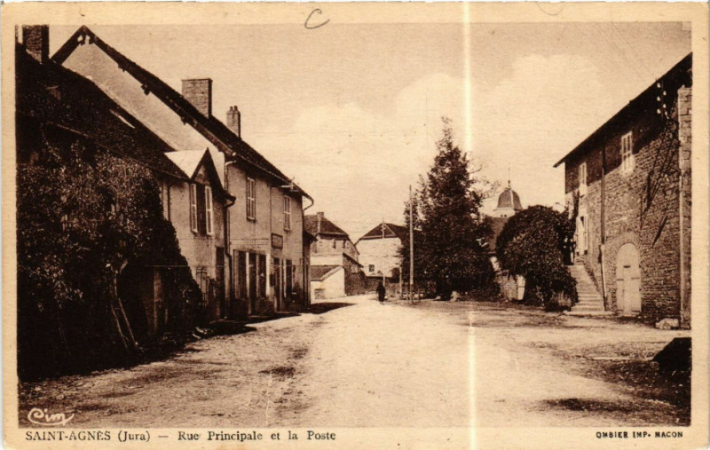 Carte postale ancienne Saint-Agnes Rue Principale et la Poste