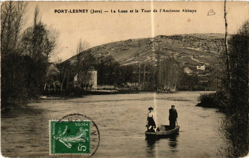 Carte postale ancienne Port Lesney Le Loue et la Tour de l'Ancienne Abbaye à Ney