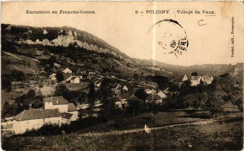 Carte postale ancienne Poligny Village de Vaux à Poligny