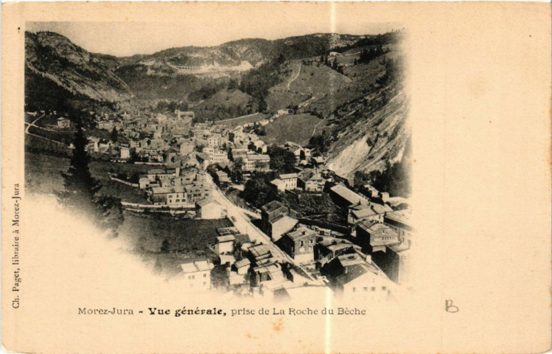 Carte postale ancienne Morez Vue générale prise de la Roche du Beche
