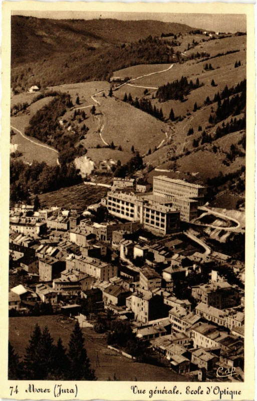 Carte postale ancienne Morez Vue générale Ecole d'Optique