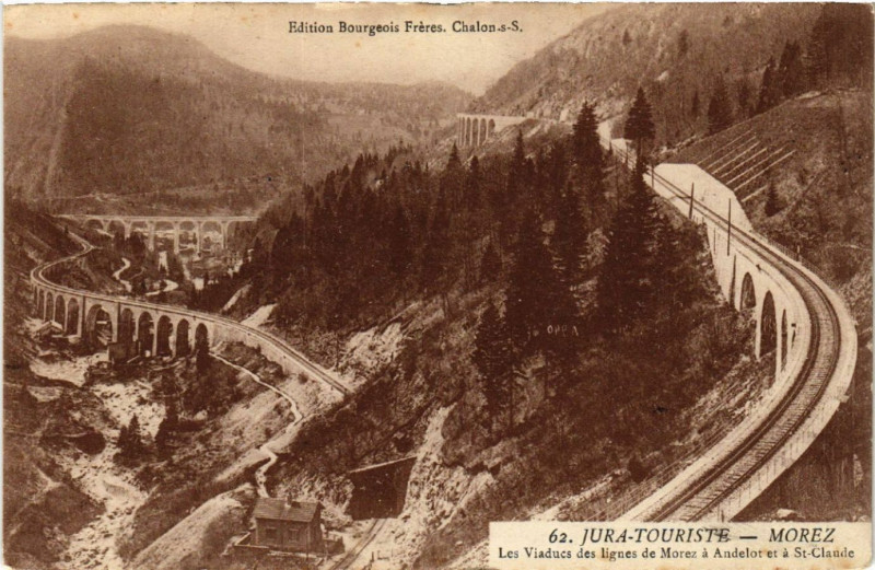 Carte postale ancienne Morez Les Viaducs des lignes de Morez