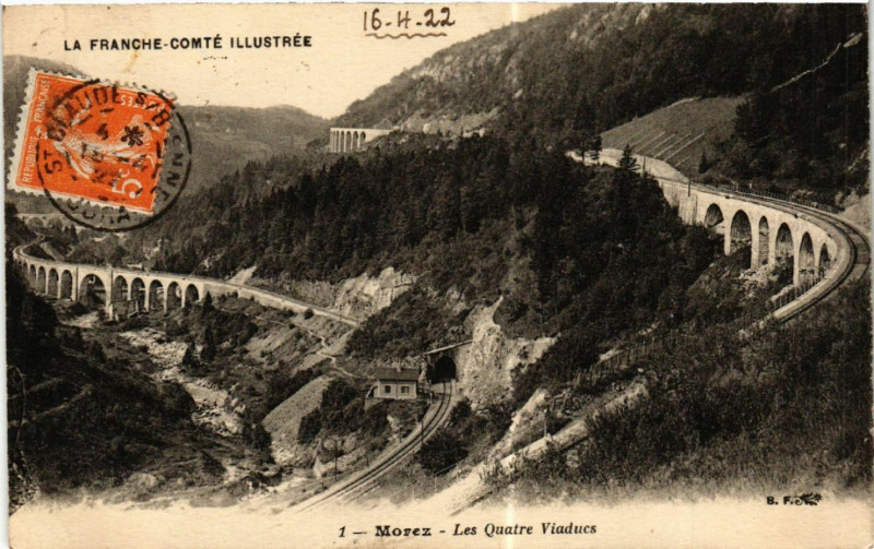 Carte postale ancienne Morez Les Quatre Viaducs