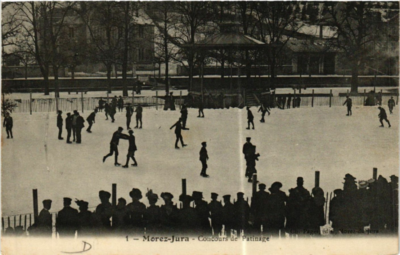 Carte postale ancienne Morez Concours de Patinage à Our