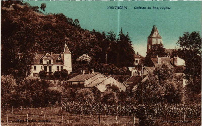 Carte postale ancienne Montmorot Chateau de Bas l'Eglise à Montmorot
