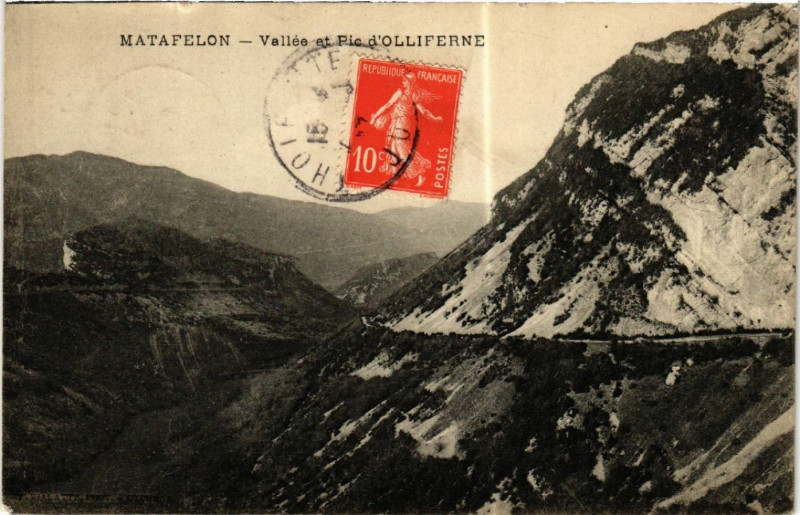 Carte postale ancienne Matafelon Vallée et Pic d'Olliferne