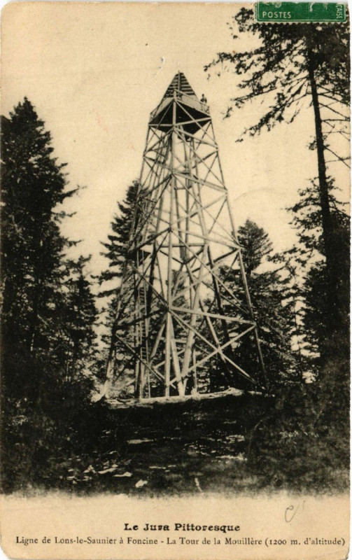 Carte postale ancienne Ligne de Lons le Saunier a Foncine La Tour de la Mouillere à Lons-le-Saunier