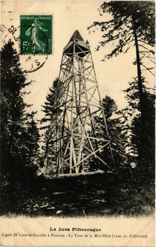 Carte postale ancienne Ligne de Lons le Saunier a Foncine La Tour de la Mouillere à Lons-le-Saunier