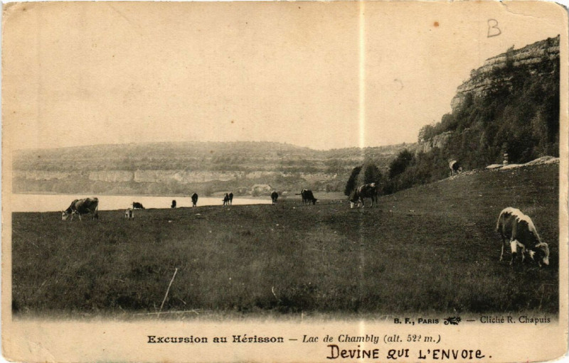 Carte postale ancienne Excursion au Herisson Lac de CHAMBONly