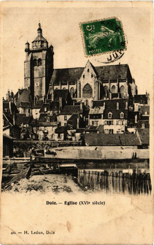 Carte postale ancienne Dole Eglise Saint-Desire à Dole