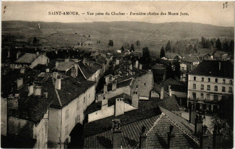 Carte postale ancienne Saint-Amour Vue prise du Clocher à Saint-Amour