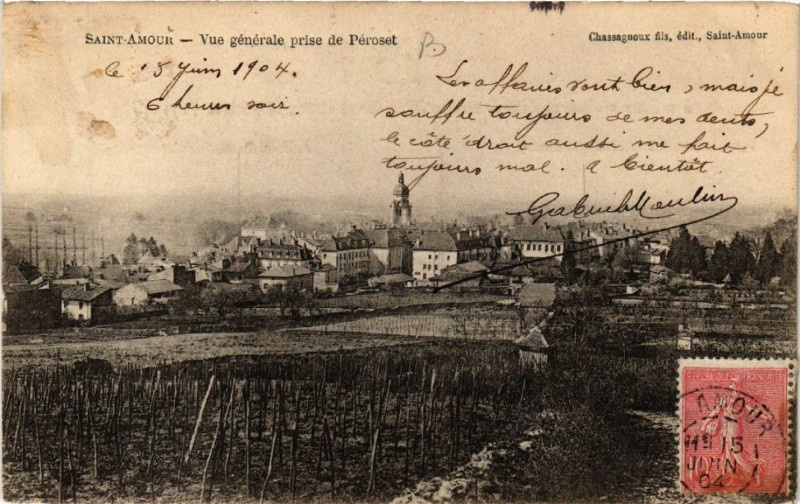 Carte postale ancienne Saint-Amour Vue générale prise de Peroset à Saint-Amour