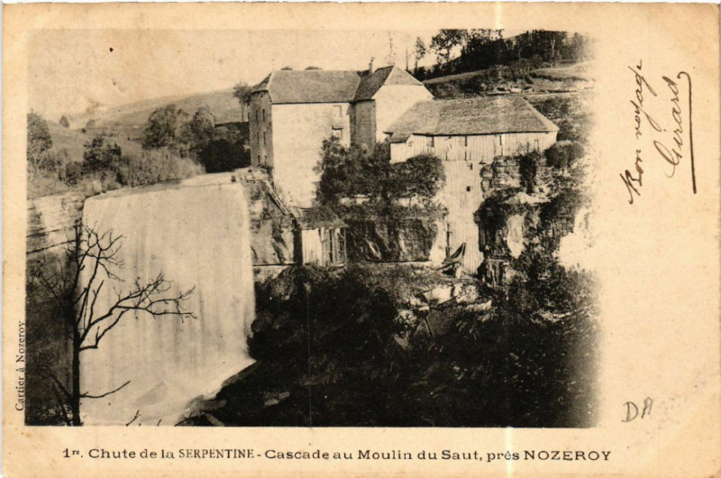 Carte postale ancienne Nozeroy Cascade au Moulin du Saut Chute de la Serpentine à Nozeroy