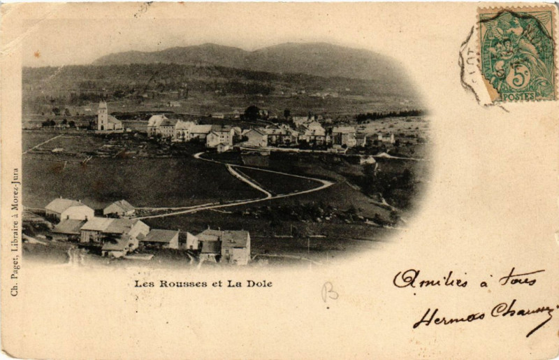 Carte postale ancienne Les Rousses et La Dole à Dole