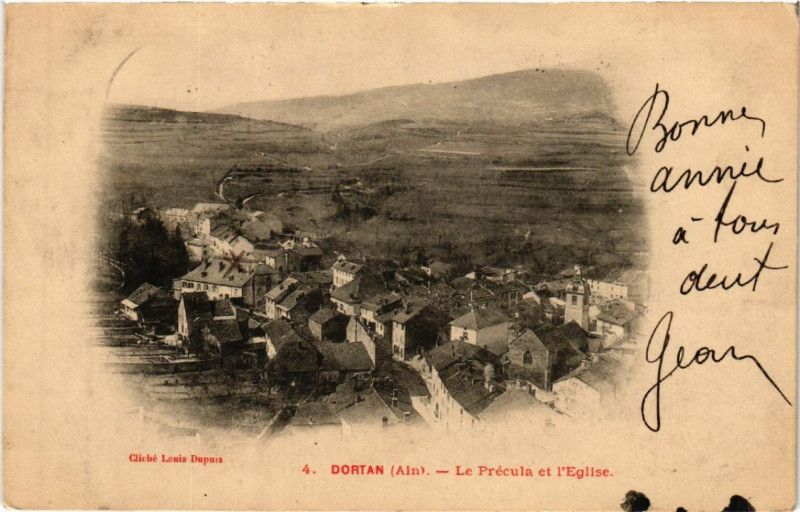 Carte postale ancienne Dortan Le Precula et l'Eglise