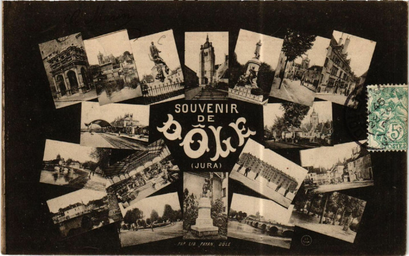 Carte postale ancienne Dole Souvenir à Dole