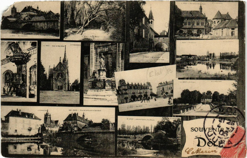 Carte postale ancienne Dole Souvenir à Dole
