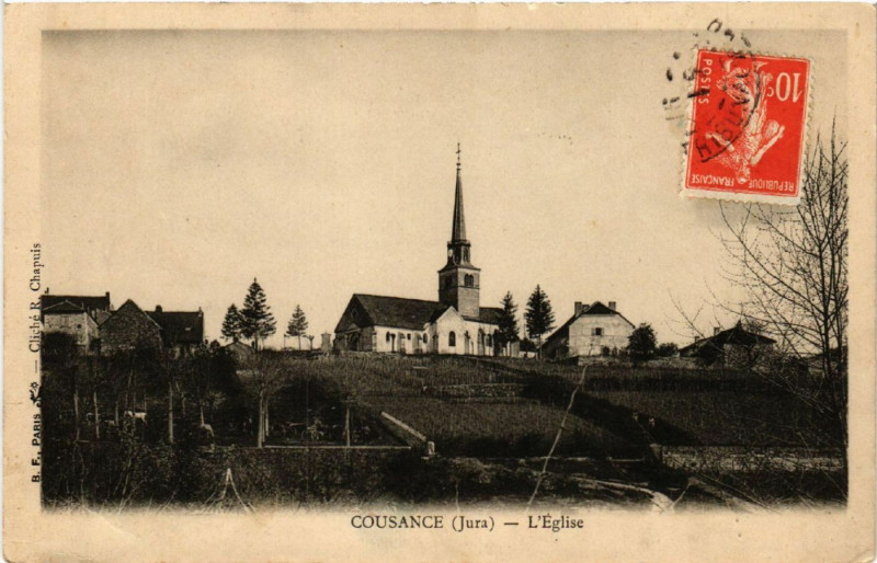 Carte postale ancienne Cousance L'Eglise à Cousance