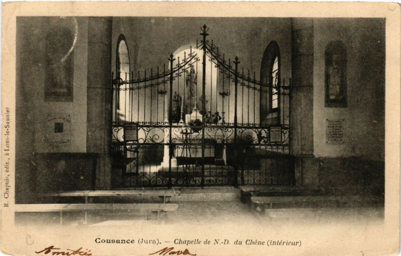 Carte postale ancienne Cousance Chapelle de N.-D. Du Chene à Cousance