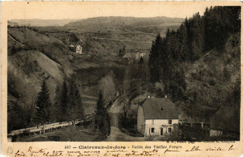 Carte postale ancienne Clairvaux Vallée des Vieilles Forges