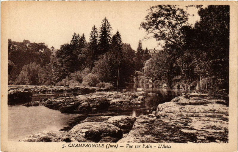 Carte postale ancienne Champagnole Vue sur l'Ain-L'Ilette à Champagnole