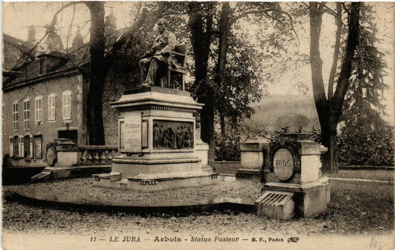 Carte postale ancienne Arbois Statue Pasteur à Arbois