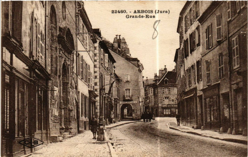 Carte postale ancienne Arbois Grande Rue à Arbois
