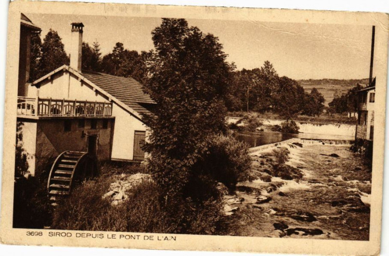 Carte postale ancienne Sirod Depuis le Pont de l'Ain à Sirod