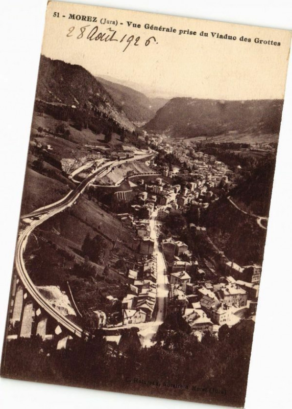 Carte postale ancienne Morez-Vue générale prise du Viaduc des Grottes