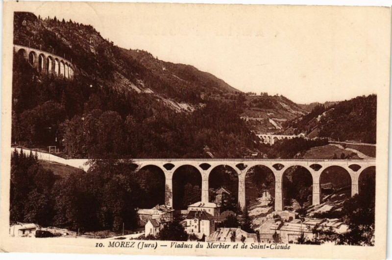 Carte postale ancienne Morez-Viaducs du Morbier et de Saint-Claude à Morbier