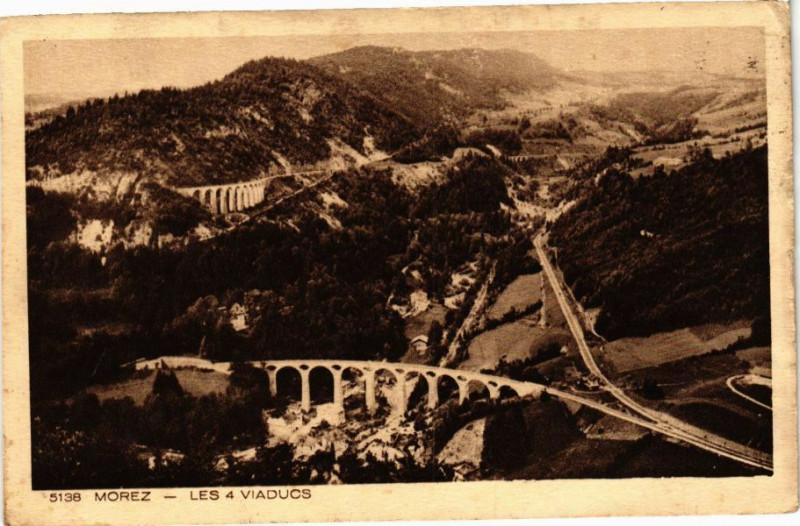 Carte postale ancienne Morez-Les 4 Viaducs