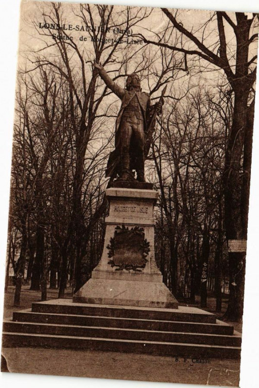 Carte postale ancienne Lons-le-Saunier-Statue de Rouget-de-Lisle à Lons-le-Saunier