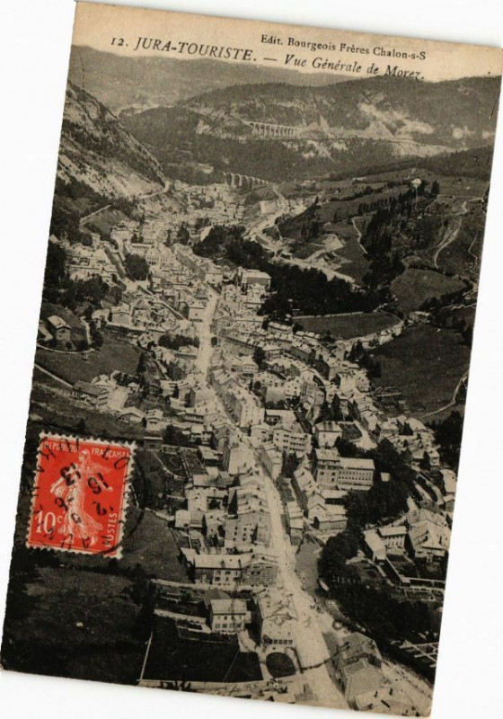 Carte postale ancienne Jura TouriSainte-Vue générale de Morez à Our
