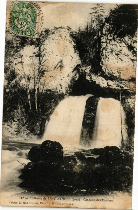 Carte postale ancienne Env. de Saint-Claude-Cascade des Combes à Saint-Claude