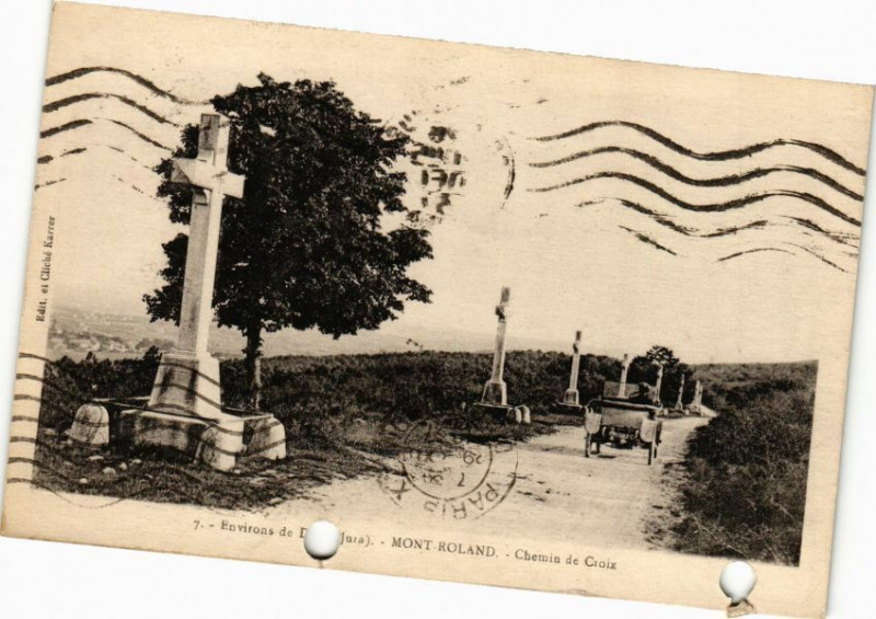 Carte postale ancienne Env. de Dole-Mont Roland-Chemin de Croix à Chemin