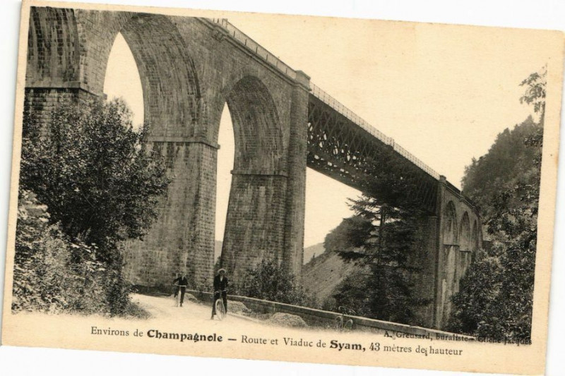 Carte postale ancienne Env. de Champagnole-Route et Viaduc de Syam à Syam