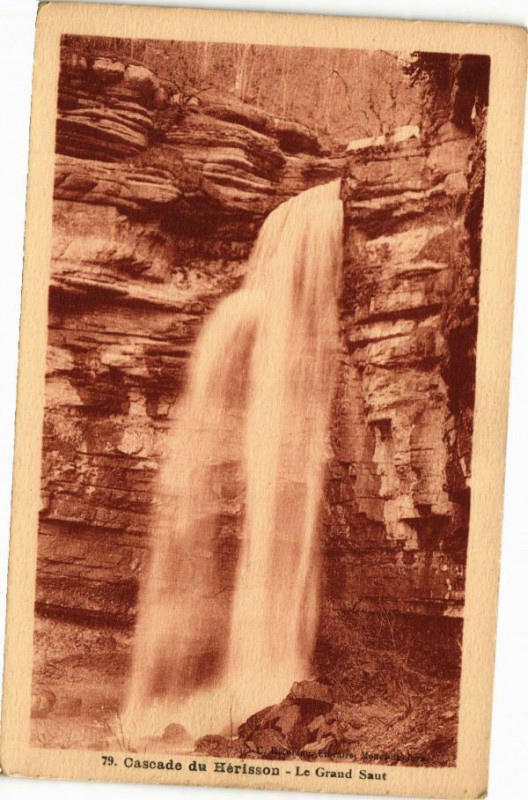 Carte postale ancienne Cascade du Herisson Le Grand Saut