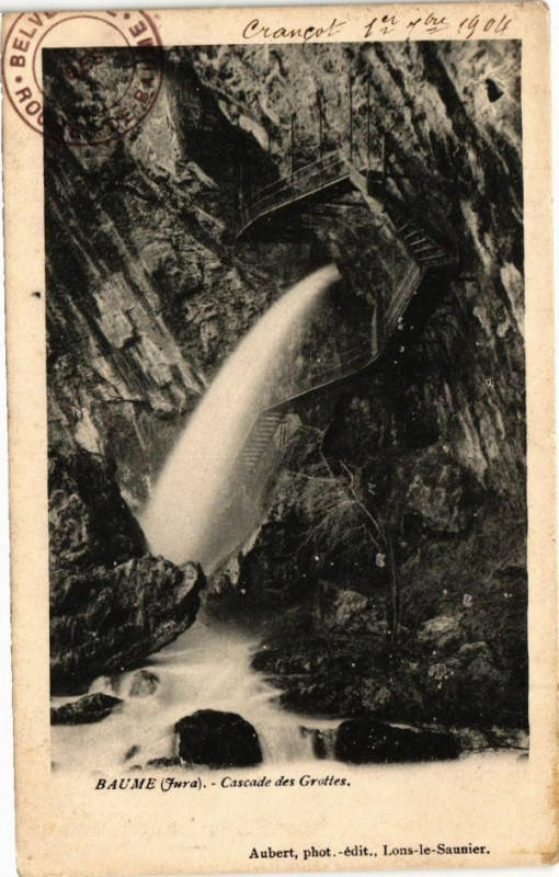 Carte postale ancienne Baume-Cascade des Grottes