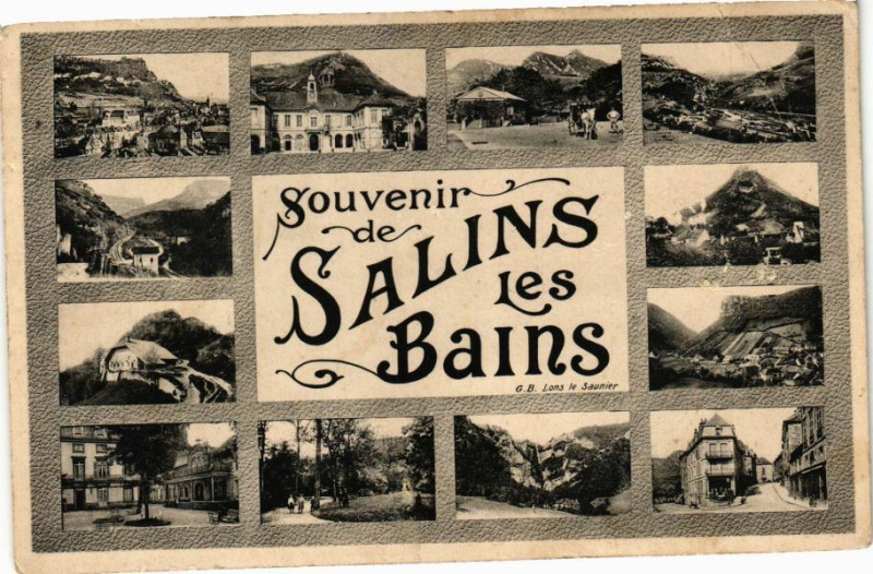 Carte postale ancienne Souvenir de Salins-les-Bains à Salins-les-Bains