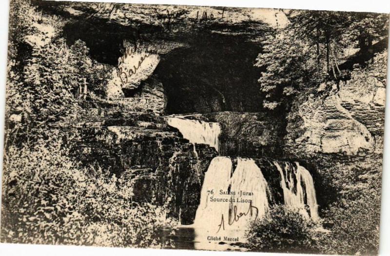 Carte postale ancienne Salins-Source du Lison à Our