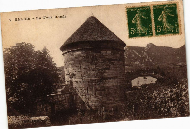 Carte postale ancienne Salins-La Tour Ronde à Our