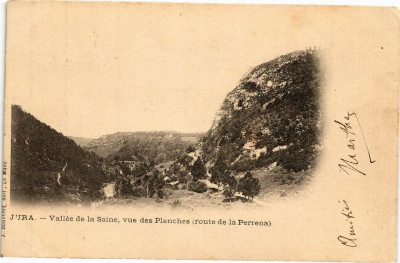 Carte postale ancienne Jura-Vallée de la Saine vue des Planches
